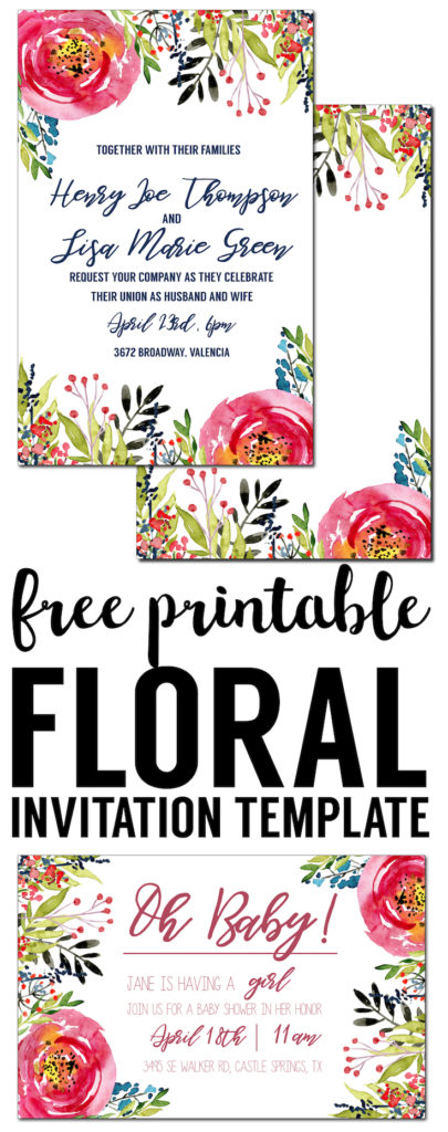 Floral Invitation Template {free printable} - Paper Trail Design