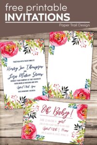 Floral invitation templates with text overlay- free printable invitations
