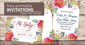Floral Invitation Template {free printable} - Paper Trail Design