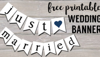 Free Printable Just Married Banner Paper Trail Design