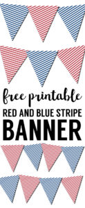 Red White Blue Pennant Banner Free Printable - Paper Trail Design