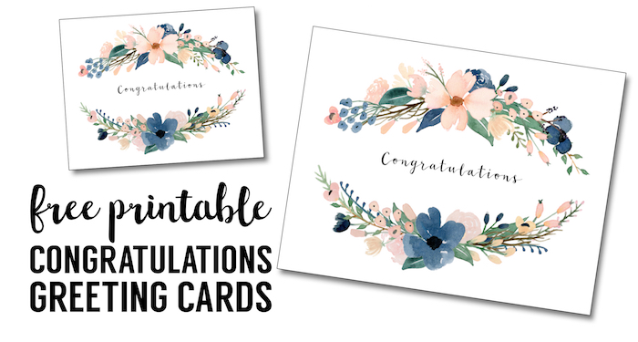 Congratulations Card Printable {free printable greeting cards}. DIY congratulations greeting cards for graduation, baby shower, bridal shower, or wedding.