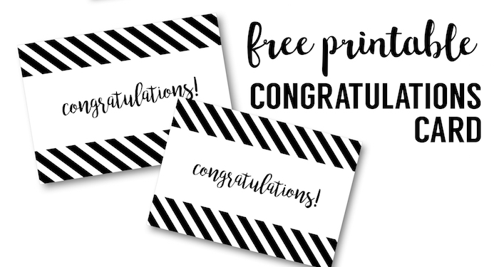 Free Printable Congratulations Card. DIY Printable congratulations card free for graduation cards, wedding card, baby shower card or retirement party.