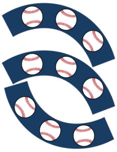 Baseball Cupcake Wrappers Free Printable. Easy DIY baseball cupcake wrappers for a baseball birthday party, baseball baby shower, baseball team party, or Father's Day.