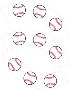 Baseball Cupcake Wrappers Free Printable. Easy DIY baseball cupcake wrappers for a baseball birthday party, baseball baby shower, baseball team party, or Father's Day.
