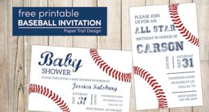 Baseball Party Invitations Free Printable - Paper Trail Design