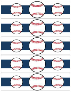 Free Printable Baseball Water Bottle Labels. Free water bottle labels printable for baseball birthday party, baby shower, world series party, or team party.