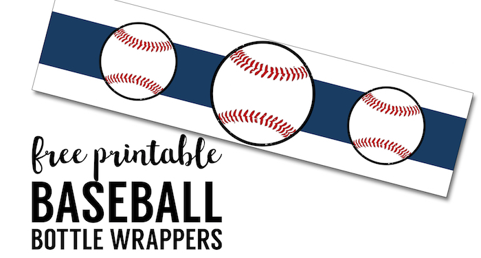 Free Printable Baseball Water Bottle Labels. Free water bottle labels printable for baseball birthday party, baby shower, world series party, or team party.