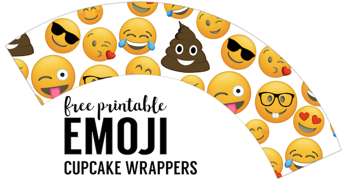 Emoji Cupcake Wrappers Free Printable. Emoji party printables for an emoji birthday party, emoji themed baby shower, bridal shower, or teen bedroom decorations.