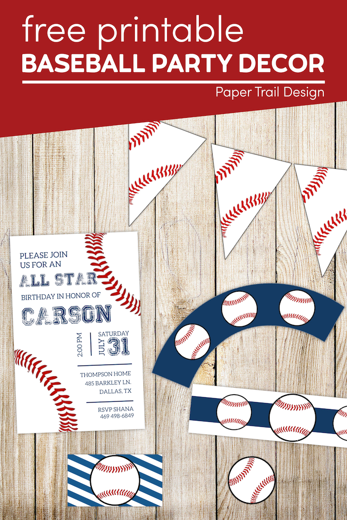 Free Baseball Printables {Baseball Party Decorations} Paper Trail Design Free Baseball Printables {Baseball Party Decorations} Paper Trail Design