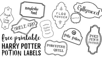 Harry Potter Potion Labels Printable. Free Halloween potion labels. Use this free printable to make Harry Potter potion bottle labels.