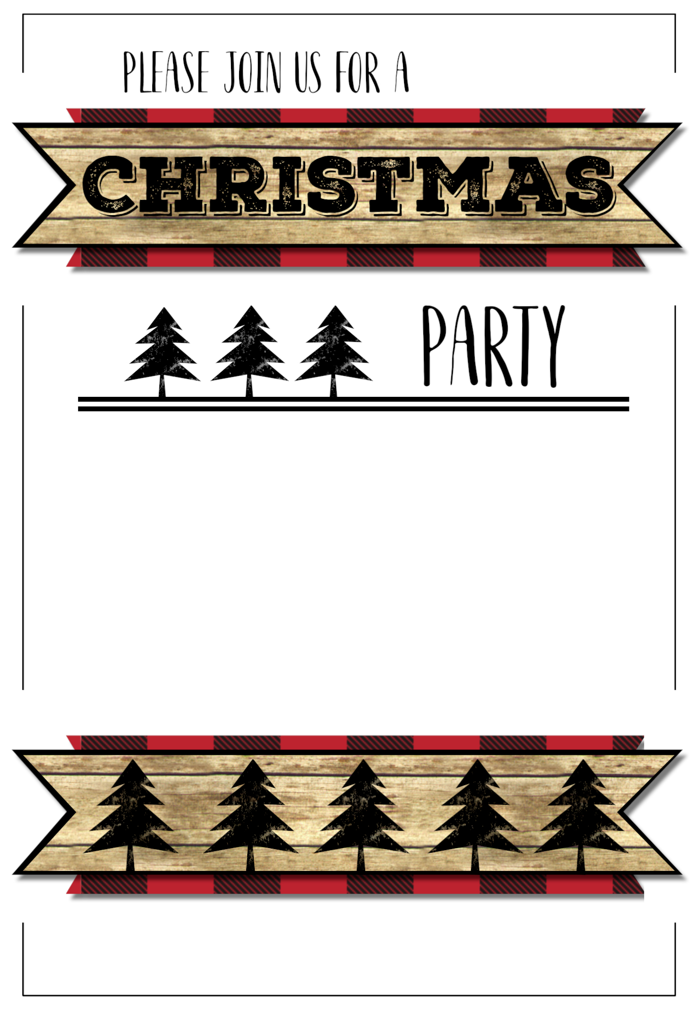 Christmas Party Invitation Templates Free Printable Paper Trail Design