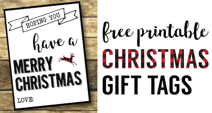 Christmas Labels Printable {Free Christmas Gift Tags Printable}. Merry Christmas gift tags with a buffalo check plaid flair for your holiday gift wrap.