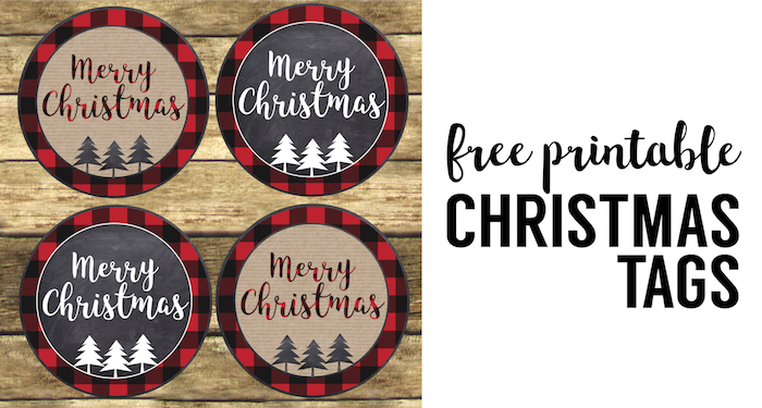 Merry Christmas Tags Printable. Free Christmas tags print for teacher gifts, gift wrap, neighbor gifts, or use to make a quick Christmas ornament.