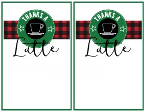 Easy Teacher Christmas Gift Idea {Starbucks Gift Card}. Cute teacher gift free printable Starbucks gift card holder. Thanks a latte gift card printable. 