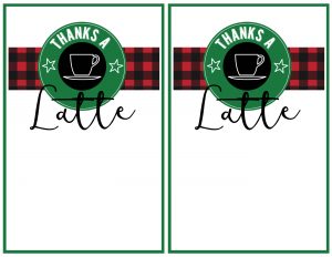 Easy Teacher Christmas Gift Idea {Starbucks Gift Card}. Cute teacher gift free printable Starbucks gift card holder. Thanks a latte gift card printable. 