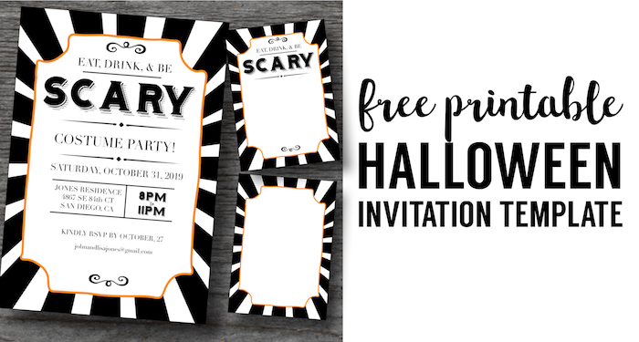 Halloween Invitations Free Printable Template Paper Trail Design