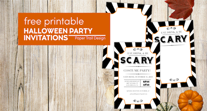 Halloween party invitations templates with text overlay- free printable Halloween party invitations