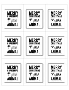 Merry Christmas Ya Filthy Animal Card Free Printable. Home Alone inspired Christmas Card gift tag printable for fun easy Christmas gift wrap.