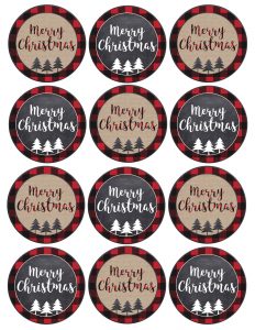 Merry Christmas Tags Printable. Free Christmas tags print for teacher gifts, gift wrap, neighbor gifts, or use to make a quick Christmas ornament. 