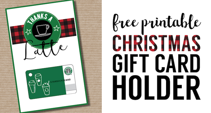 Easy Teacher Christmas Gift Idea {Starbucks Gift Card}. Cute teacher gift free printable Starbucks gift card holder. Thanks a latte gift card printable.