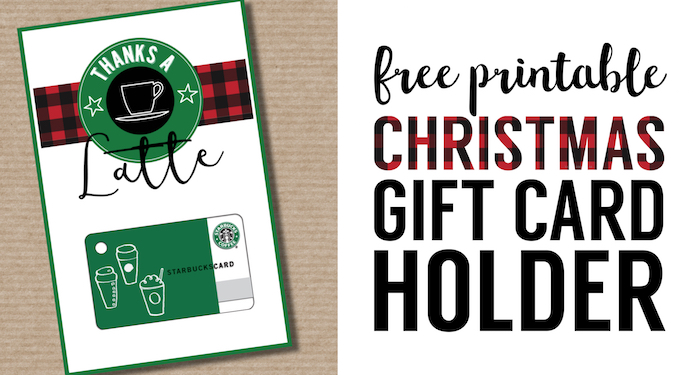 Easy Teacher Christmas Gift Idea {Starbucks Gift Card}. Cute teacher gift free printable Starbucks gift card holder. Thanks a latte gift card printable. 