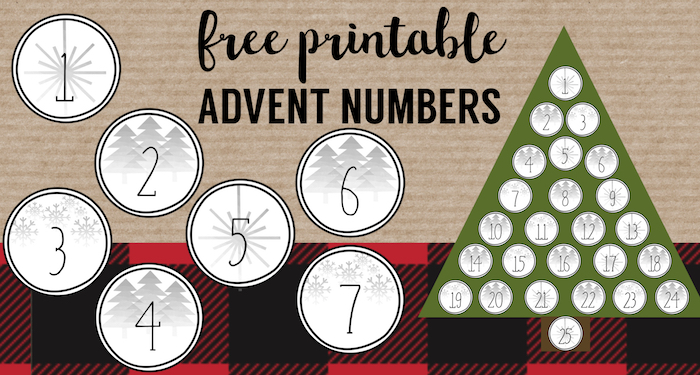 Advent Calendar Printable Numbers Christmas DIY advent calendar template. Free printable Christmas advent calendar tree. Easy and inexpensive advent.