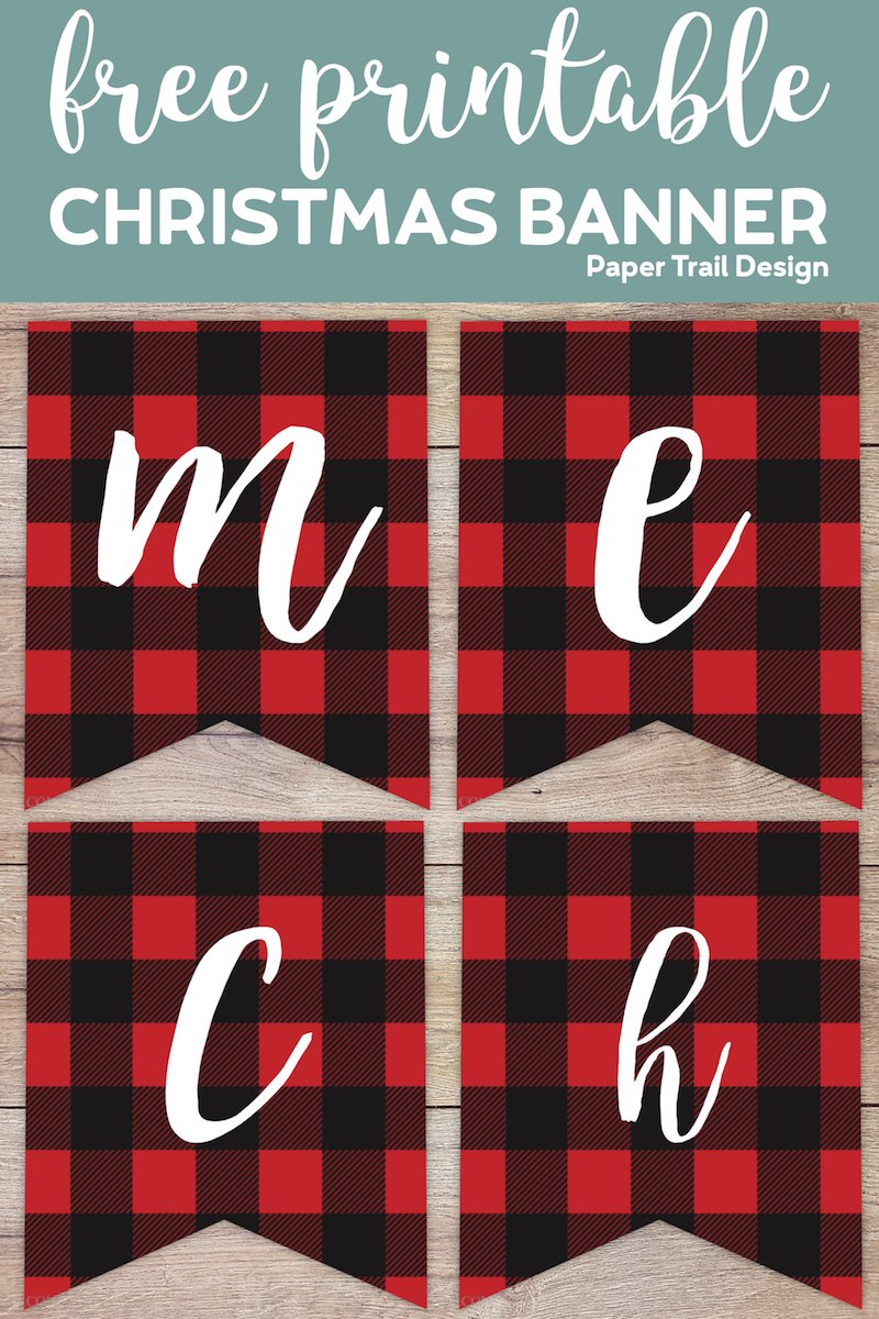 Free Printable Merry Christmas Banner - Paper Trail Design