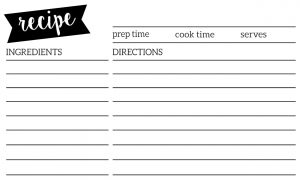 Free Recipe Card Template Printable. Customize and print these recipe cards for holiday recipes, bake sales, or just share your favorite recipe with friends.