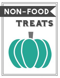 Teal Pumpkin Project Printable Sign. Non-food treats here sign. Display this sign to show you have non-candy trick or treat options for food allergies. 