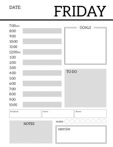 Daily Planner Printable Template Sheets. Free daily planner pages to build your own organizer or just keep a to-do list for the day. #papertraildesign #dailyplanner #organizer #keepyourgoals