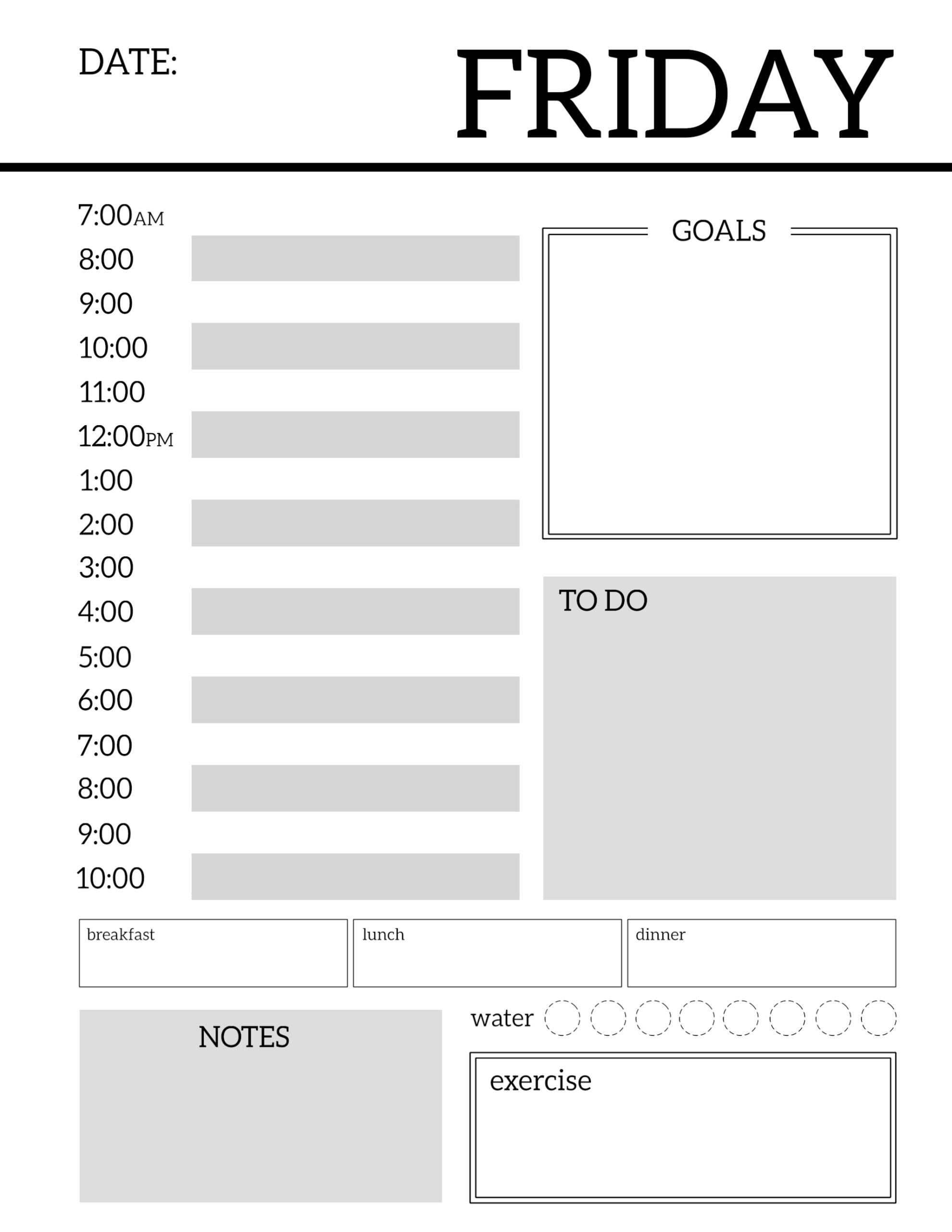 Daily Planner Printable Template Sheets Paper Trail Design Daily Planner Printable Template Sheets Paper Trail Design
