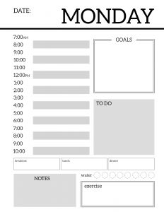 Daily Planner Printable Template Sheets. Free daily planner pages to build your own organizer or just keep a to-do list for the day. #papertraildesign #dailyplanner #organizer #keepyourgoals