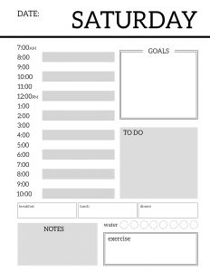 Daily Planner Printable Template Sheets. Free daily planner pages to build your own organizer or just keep a to-do list for the day. #papertraildesign #dailyplanner #organizer #keepyourgoals