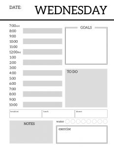 Daily Planner Printable Template Sheets. Free daily planner pages to build your own organizer or just keep a to-do list for the day. #papertraildesign #dailyplanner #organizer #keepyourgoals