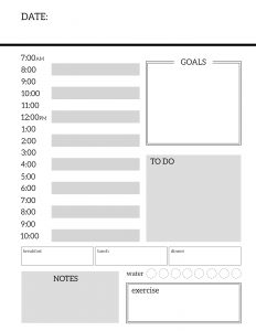 Daily Planner Printable Template Sheets. Free daily planner pages to build your own organizer or just keep a to-do list for the day. #papertraildesign #dailyplanner #organizer #keepyourgoals