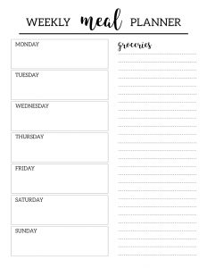 Free Printable Meal Planner Template - Paper Trail Design