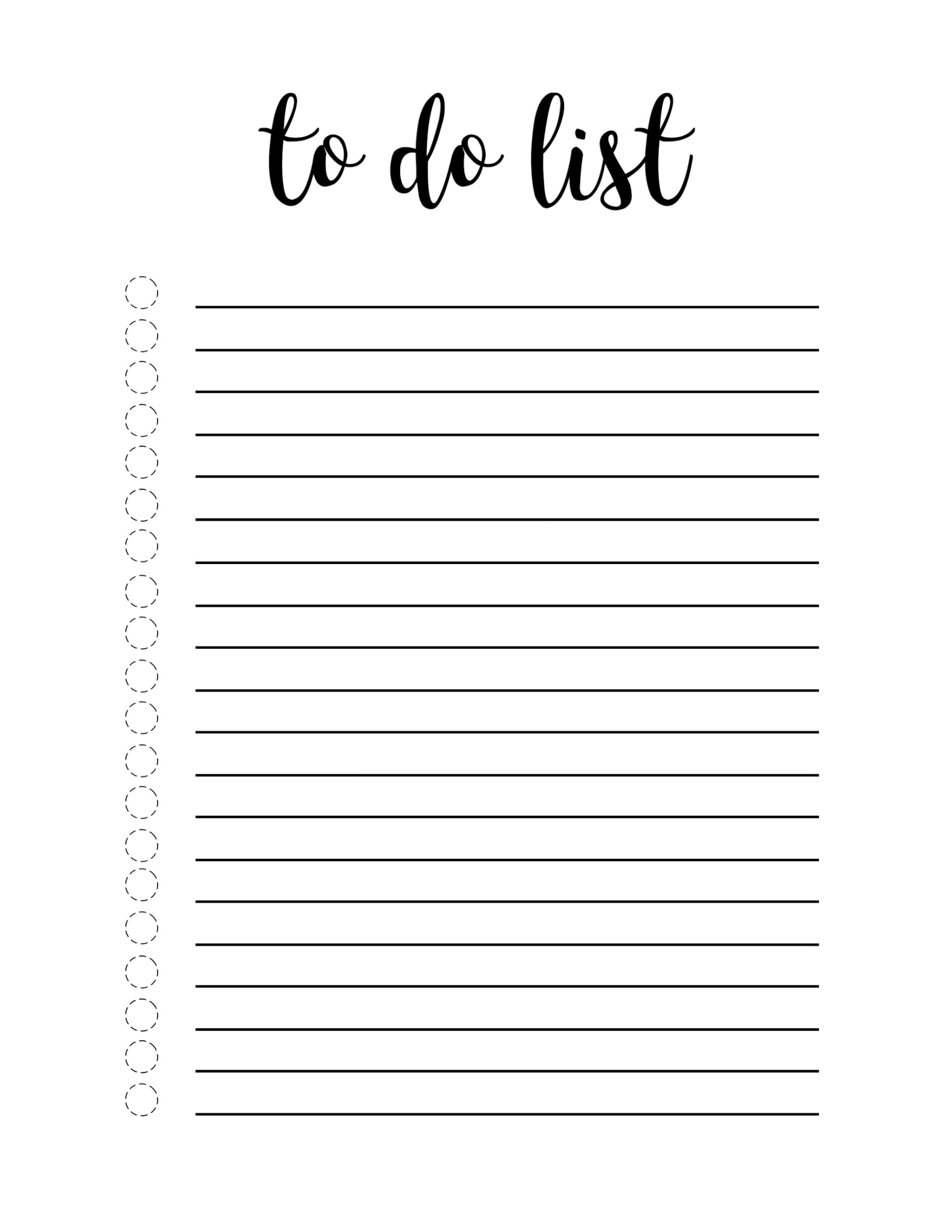 Printable Small To Do List