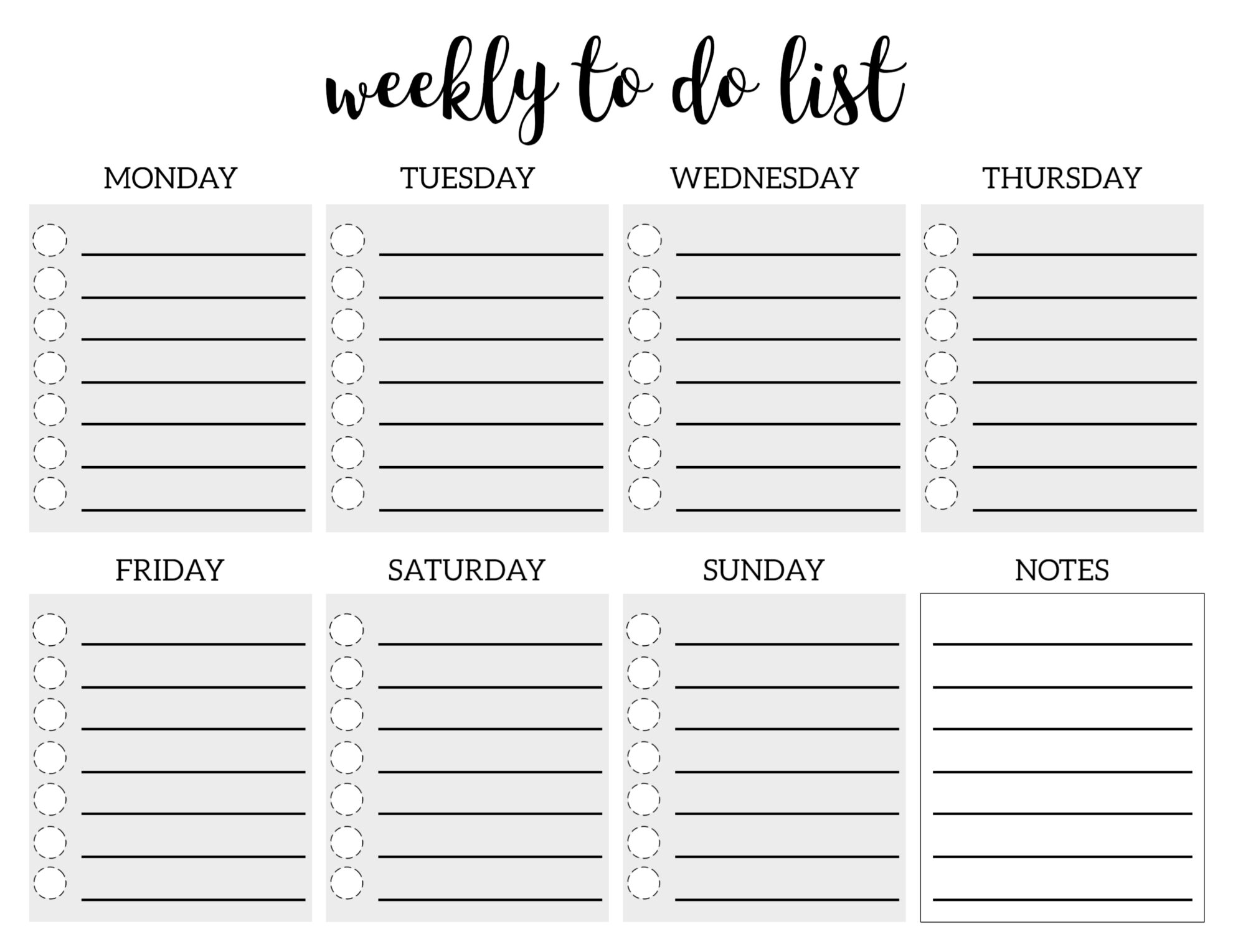 Weekly To Do List Printable Checklist Template - Paper Trail Design Regarding Blank To Do List Template