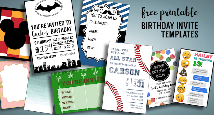 Birthday Invitations Free Printable Templates Paper Trail Design