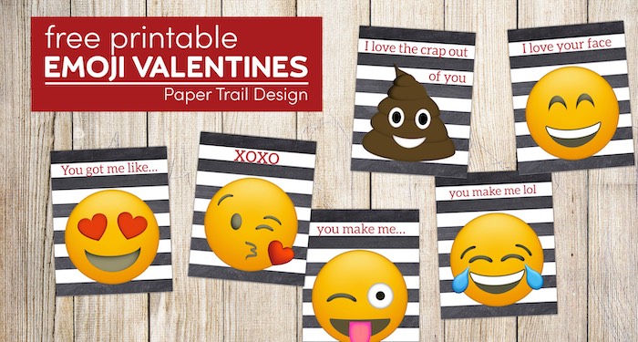 Emoji valentine card printables with text overlay- free printable Emoji Valentines