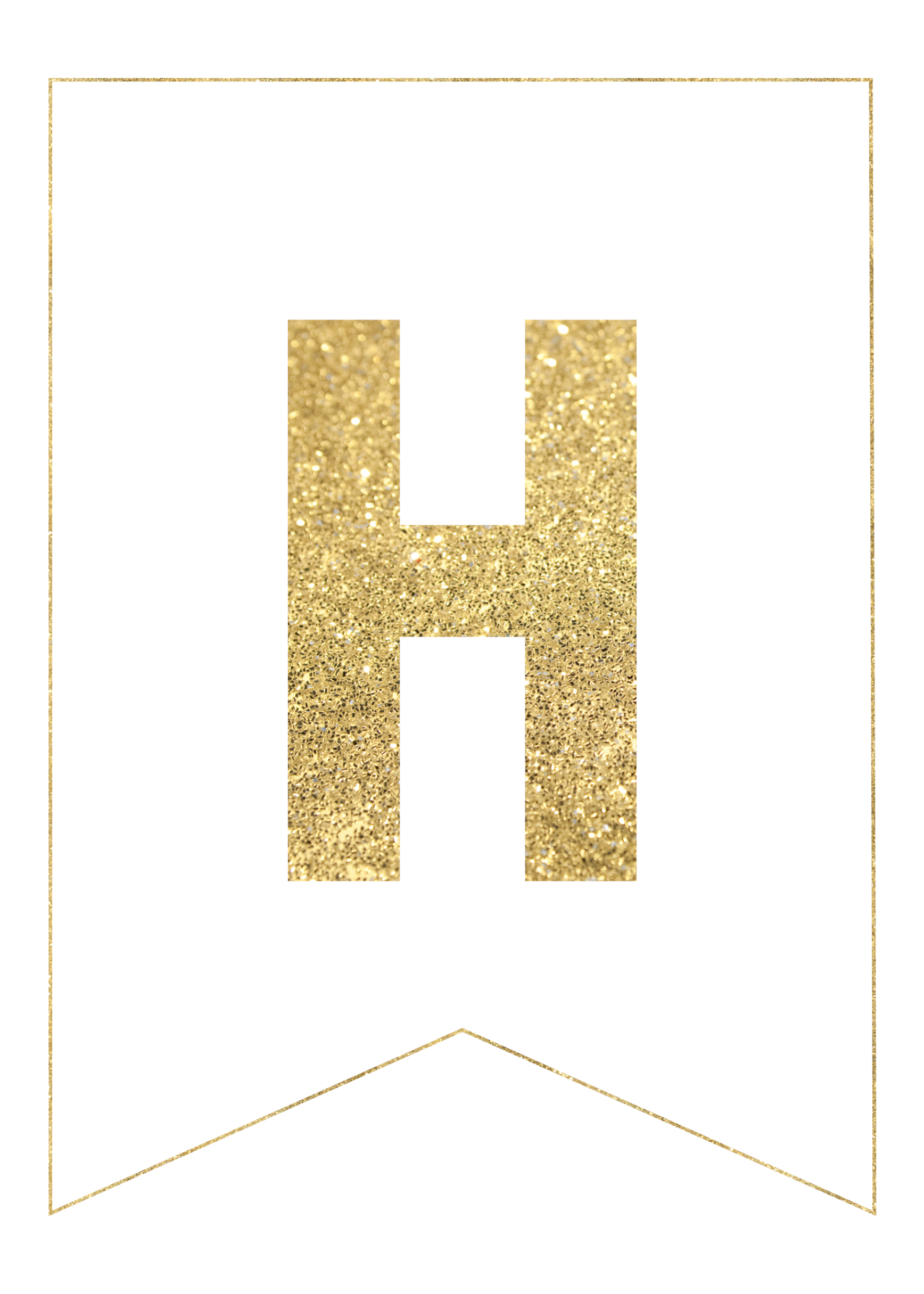 Alphabet Free Printable Gold Banner Letters