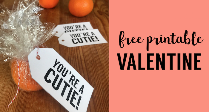 Free Valentine Cards Printable Cutie Tag. DIY Valentine card. Make your own valentines for kids, teenagers or adult valentine cards. #papertraildesign #valentinesgift #valentinesdaycraft #valentine