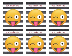 Free Printable Emoji Valentine Cards. Easy DIY emoji Valentine's Day cards. Kissy face emoji, poop emoji heart face and more. #papertraildesign #valentinesday #valentinesdayideas #emoji