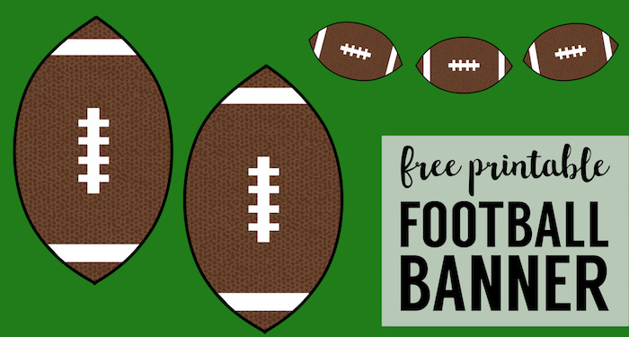 Cheap Super Bowl Decorations {Football Banner}. DIY football party free printables. Easy inexpensive game day decor ideas. #papertraildesign #superbowlparty #footballparty #gamedayready