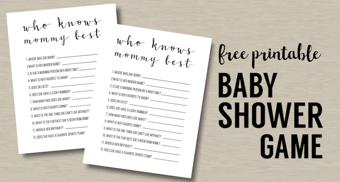 Free Baby Shower Games Printables - ALL ABOUT A MUMMY