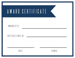 Free Printable Award Certificate Template. Editable, easy, basic, DIY award certificate for kids, teens, adults, work, sports, school. #papertraildesign #certificate #freeprintable #recognition