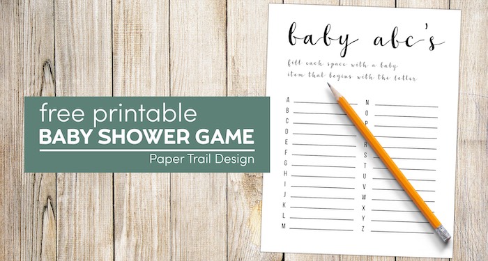 Baby shower game printable with text overlay- free printable baby shower game