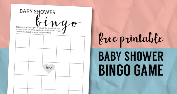 Baby Shower Bingo Printable Cards Template. Simple, Easy, DIY baby shower game free printable for baby shower. Fun baby shower ideas. #papertraildesign #babyshowerideas #babyshowergames #DIYbabyshower