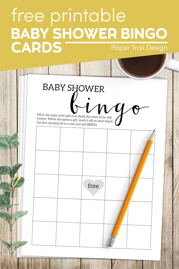 Baby Shower Bingo Printable Cards Template - Paper Trail Design